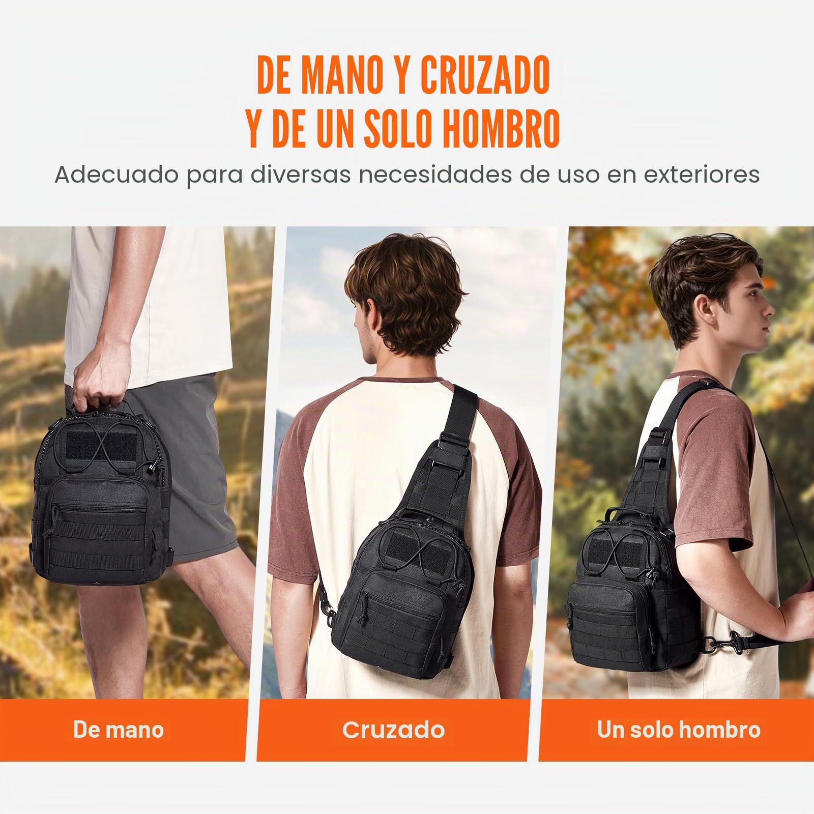 VEVOR Bolsa táctica, mochila militar para gimnasio con diseño Molle y bolsillos, bolsa de hombro táctica para camping, senderismo, gimnasio