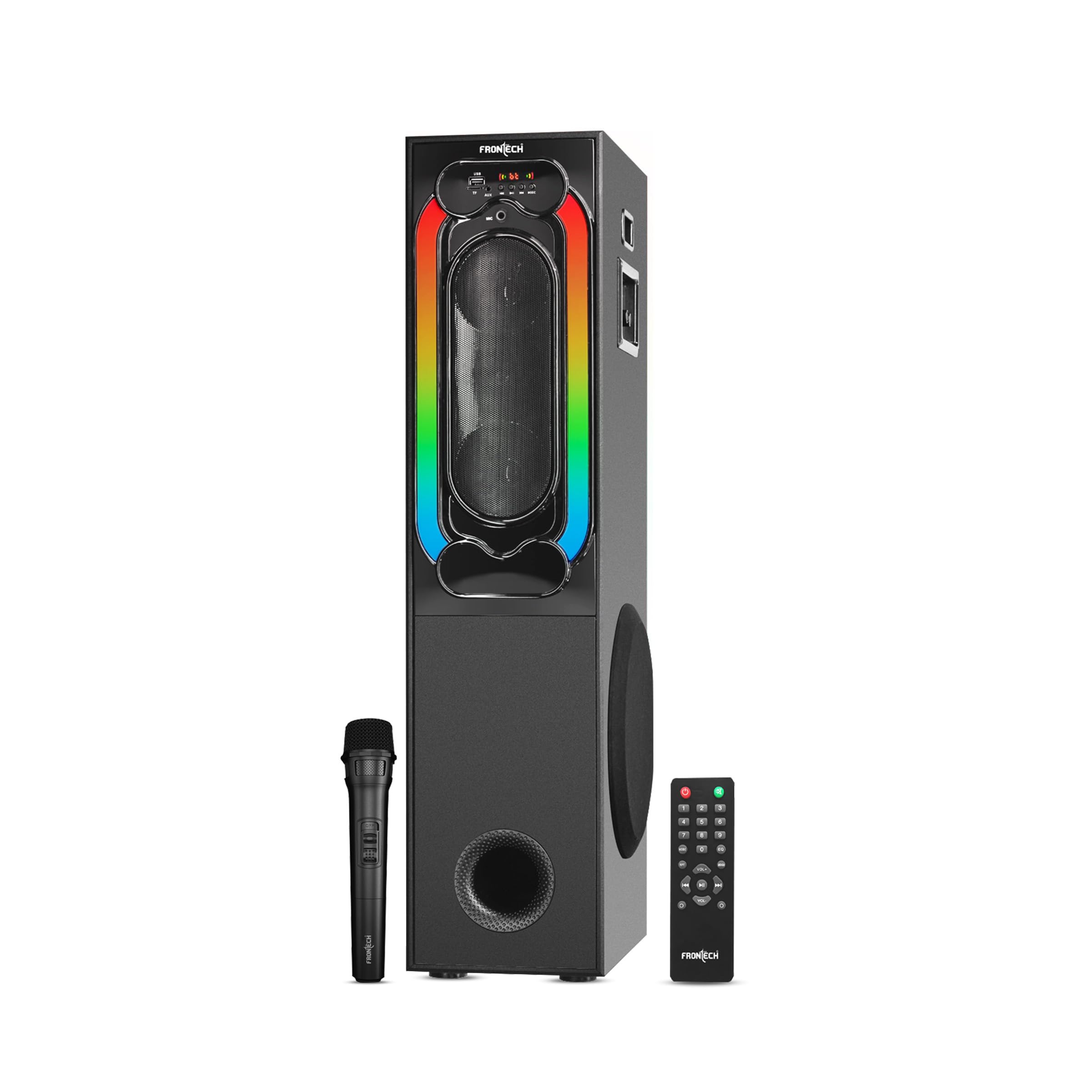 FRONTECH Crux-170 Tower Speaker | 1.0 Channel | 120W | LED Display | USB/FM/BT & Wireless Mic (SW-0170)-picture-24