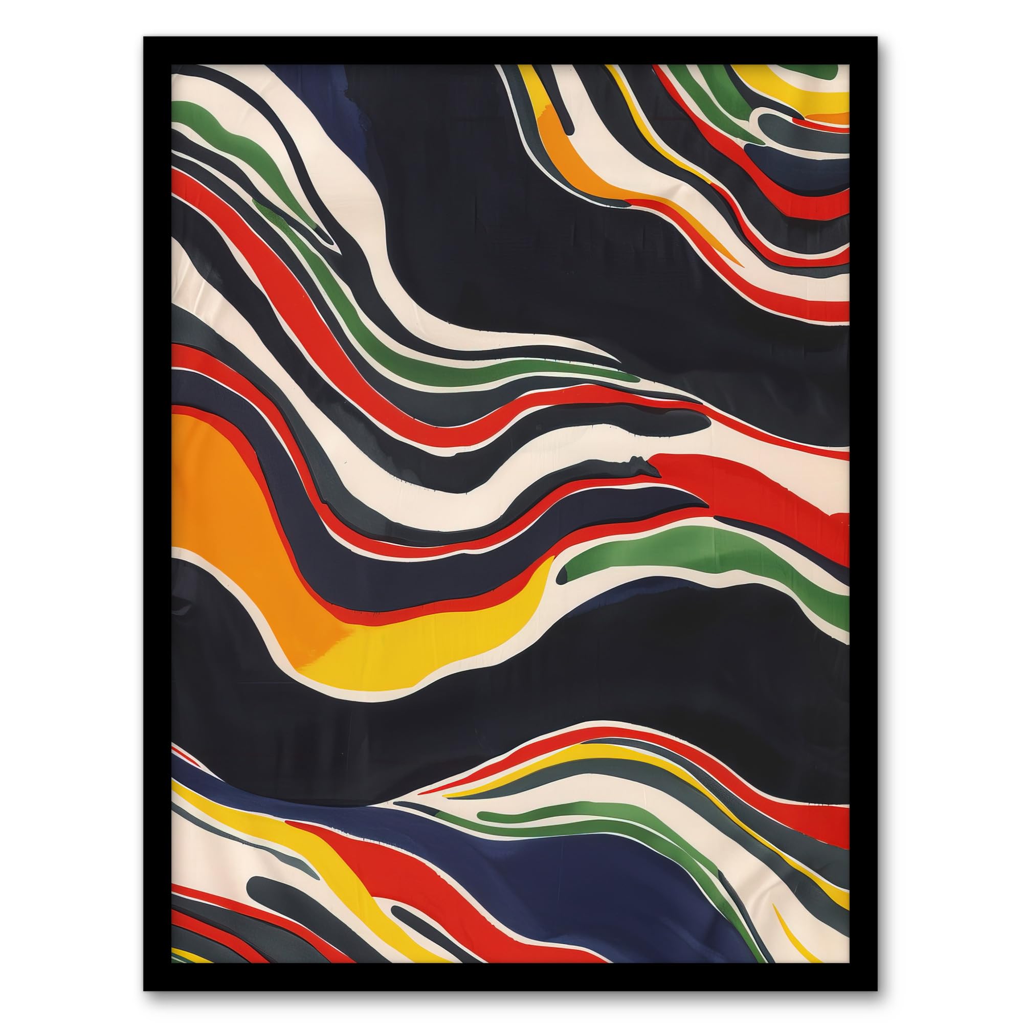 Artery8 Abstract Colourful Geology Painting Modern Living Room Artwork Framed Wall Art Print A4