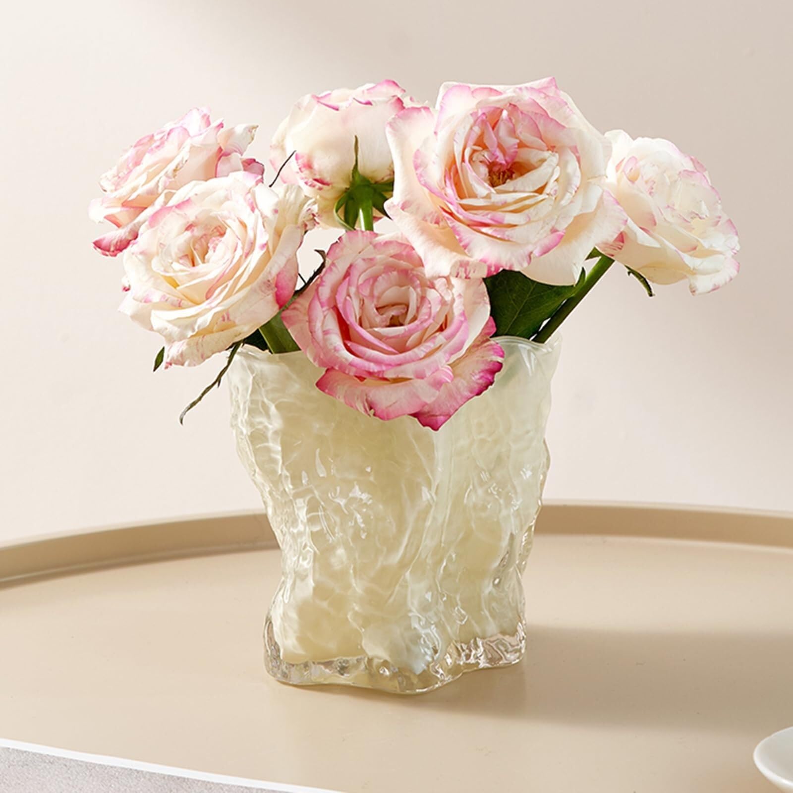 Vasi per fiori Decorazione semplice in vaso di vetro trasparente for ornamenti floreali for la festa compleanno Centrotavola(Clear a)