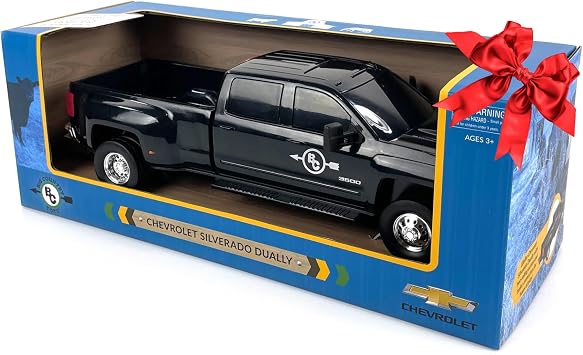Big Country Toys Realistic Chevrolet Silverado Dually Truck Toy & Trailer Hitch, 120 Scale Farm Toys for 3 Year Old Boys