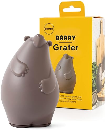 OTOTO Grater - Stainless Steel, BPA Free, Dishwasher Safe, Fun Kitchen Gadget, Vegetable Shredder, Cute Kitchen Gifts & Accessories (Barry The Bear Cheese Grater, Brown)