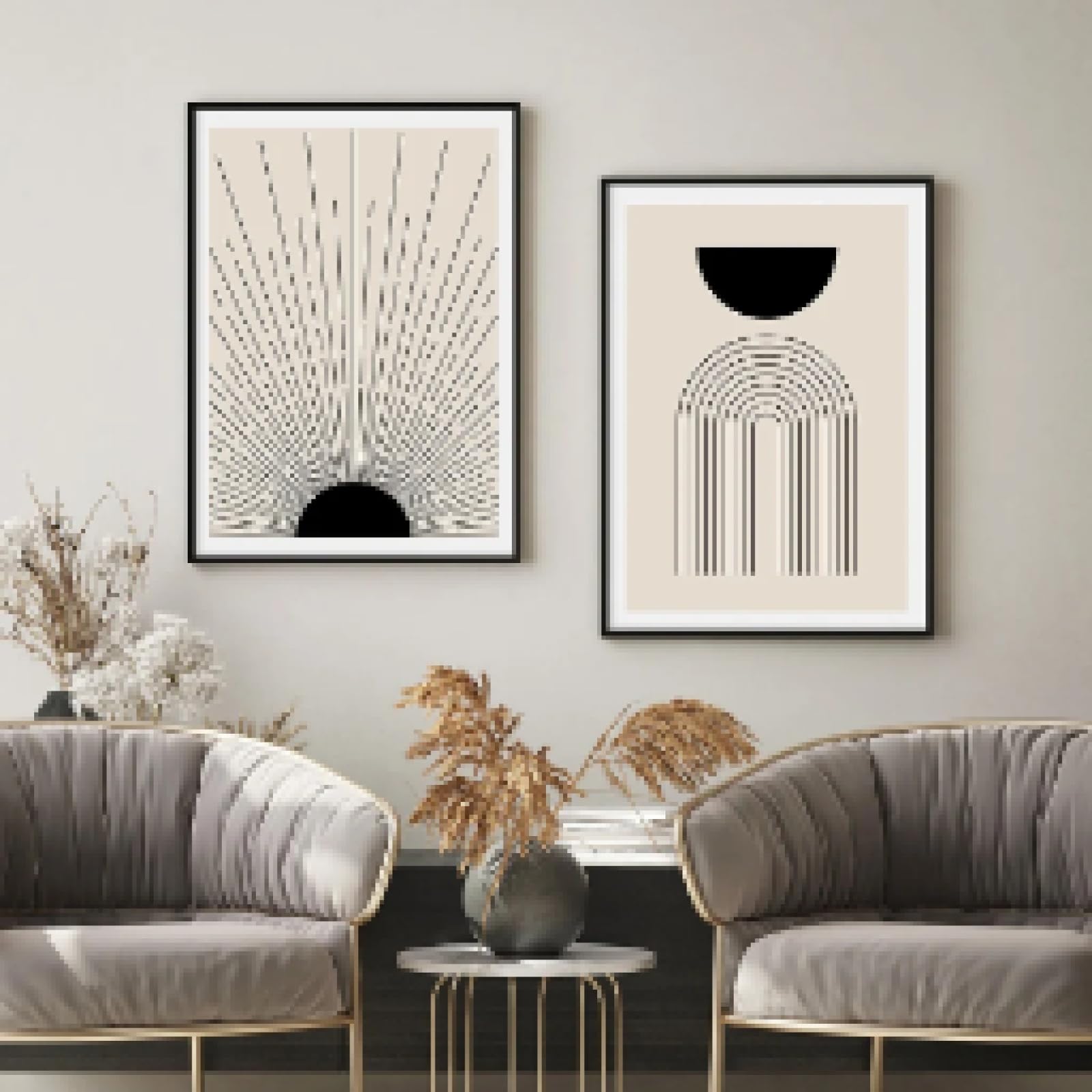 Peinture de fleurs et femme bohème pour décorer un salon cocooning