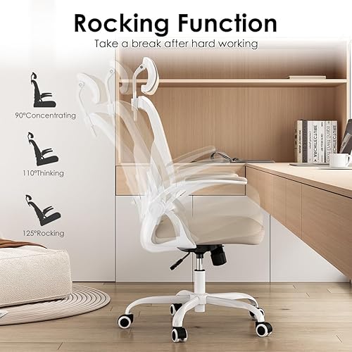 Miniatura 5 de Ergonomic Office Chair350lb Capacity High Back Mesh Desk Chair with Adjustable Lumbar Support and Headrest for Home Office Executive Computer Chair