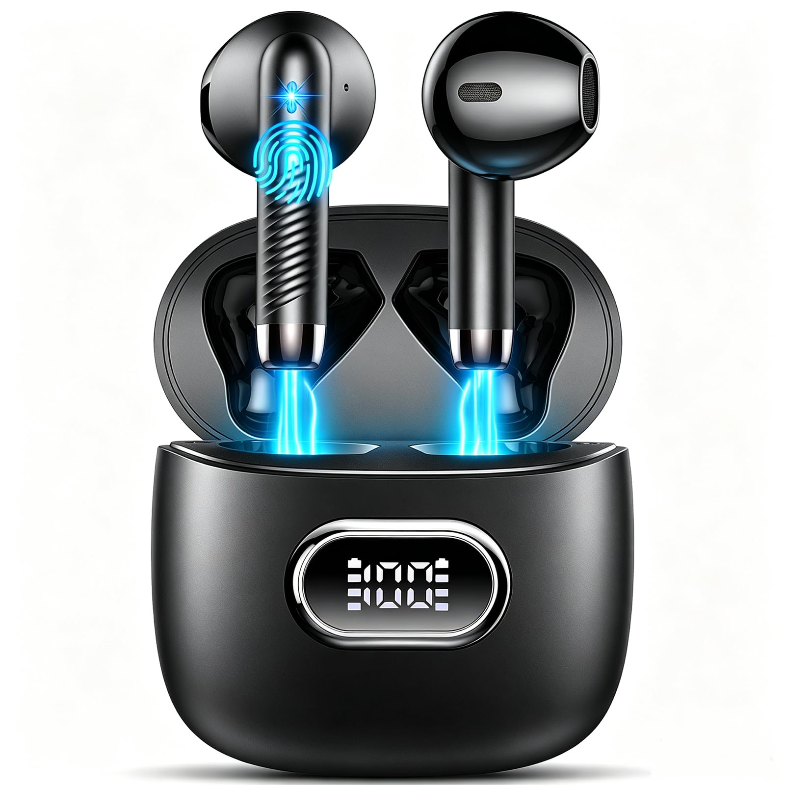 Bluetooth Kopfhörer, In Ear Kopfhörer Kabellos Bluetooth 5.4, Tiefer Bass 6D-Stereo Ear Buds, 50 Std ENC Noise Cancelling Ohrhörer, EQ per App, USB-C, IPX7 Wasserdicht Sport Headphones iOS/Android