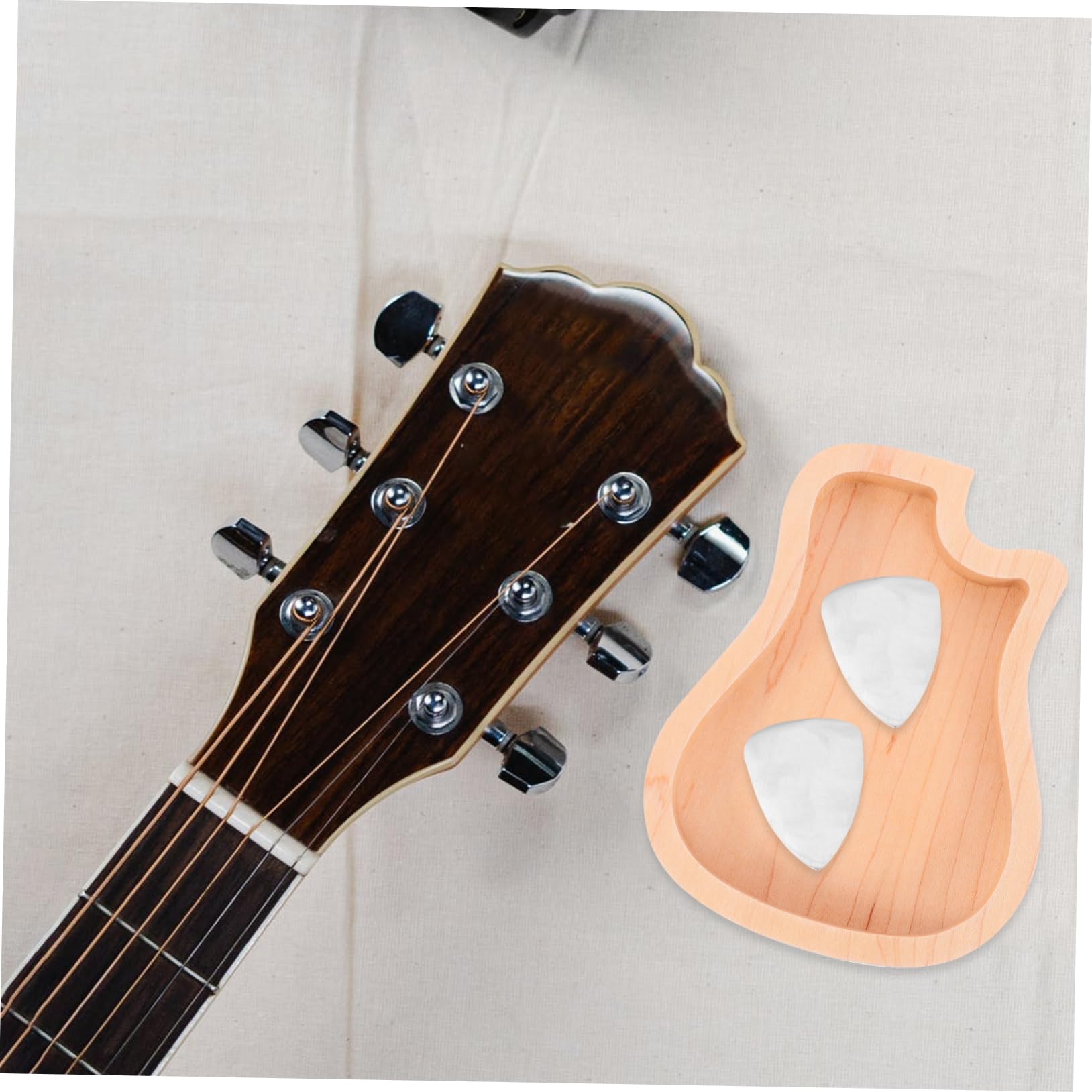 3Er-Box Aufbewahrungskoffer für Gitarren Ringhalter Schlag für Gitarrenplektrum Bass Daumenstütze Schmuckhalter Ukulele Zubehör Spielzeugzimmer wählen Container Hölzern