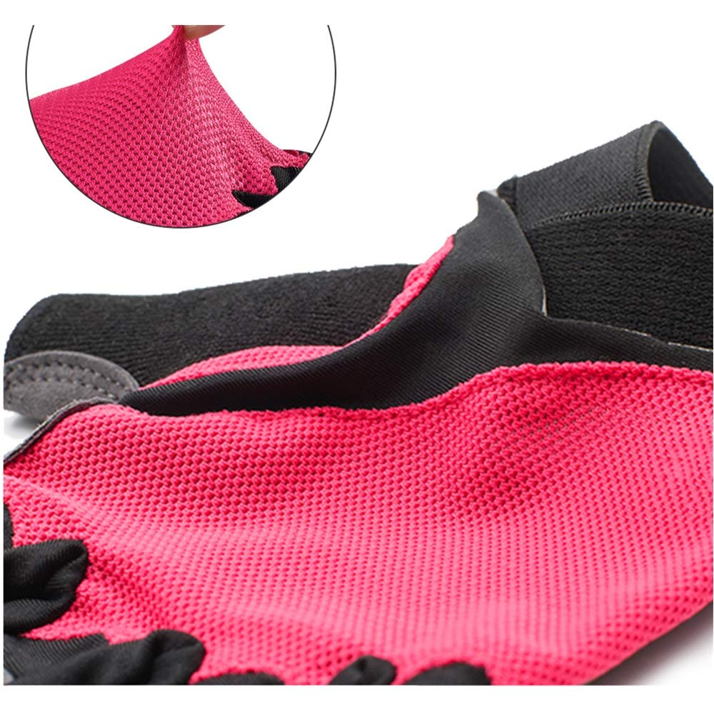 Guanti Antiscivolo per la Palestra Guanti da Palestra da Donna, Guanti da Cross Training, Guanti Senza Dita(Rose Red,L)