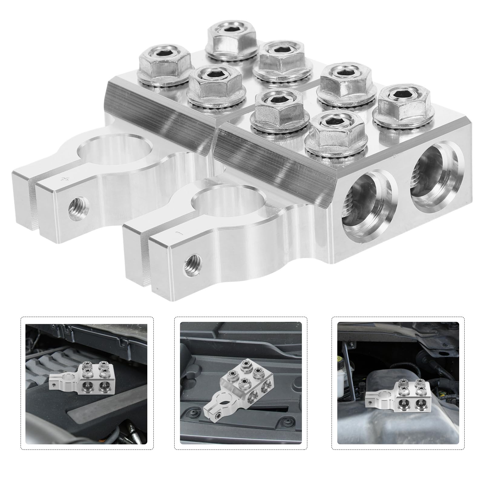 ORFOFE Coupe-circuit Argenté en Alliage D'aluminium Performance Fiable de Batterie et Sortie D'énergie Stable pour Voiture Adaptée aux Véhicules