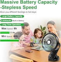 ELZO Mini Klip Ventilátor 5000mAh USB Asztali Hordozható Töltöttöl Csendesen Működő 2