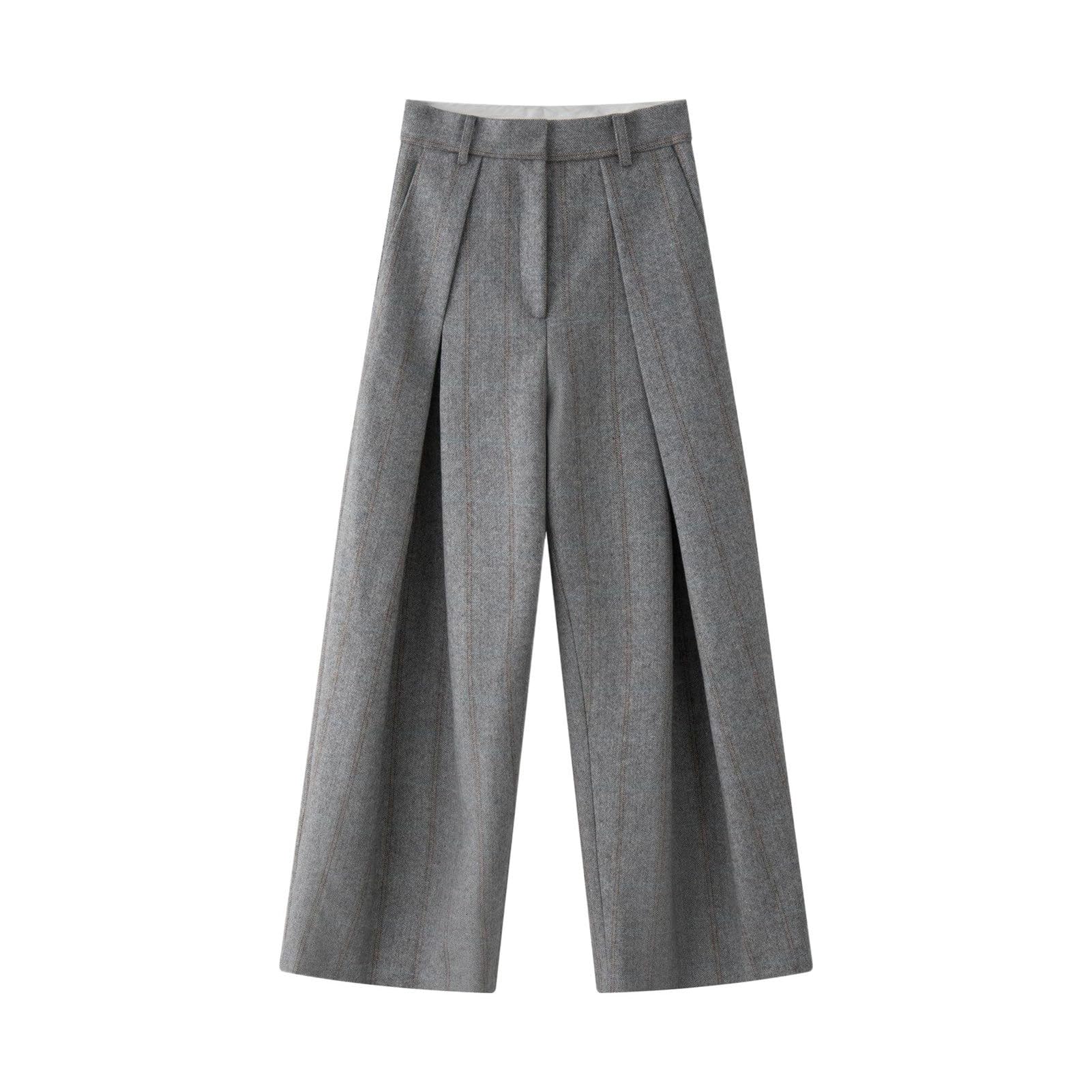 Winter Vintage high-Waisted Wide-Leg Long Pants for Women