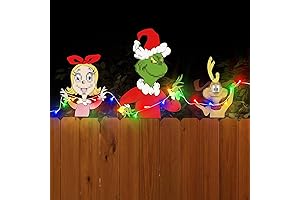 3pcs Christmas Fence Decorations Outdoor