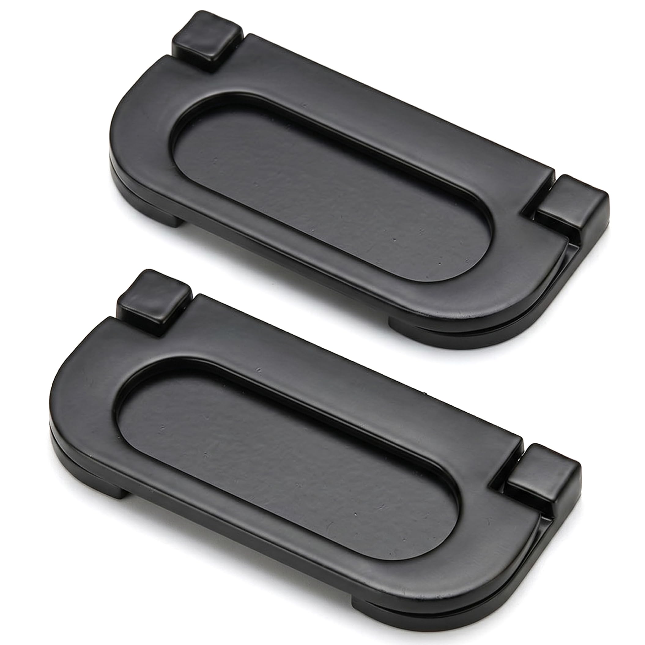 Goutdori Black Recessed Door Pulls 2 Pack, Zinc Alloy Flush Pull Handles Flat Door Knobs For Tatami Drawer Cabinet, Matte Recessed Pulls, Flush Pull Handles, Zinc Alloy Knobs, Flat Cabinet, Ta
