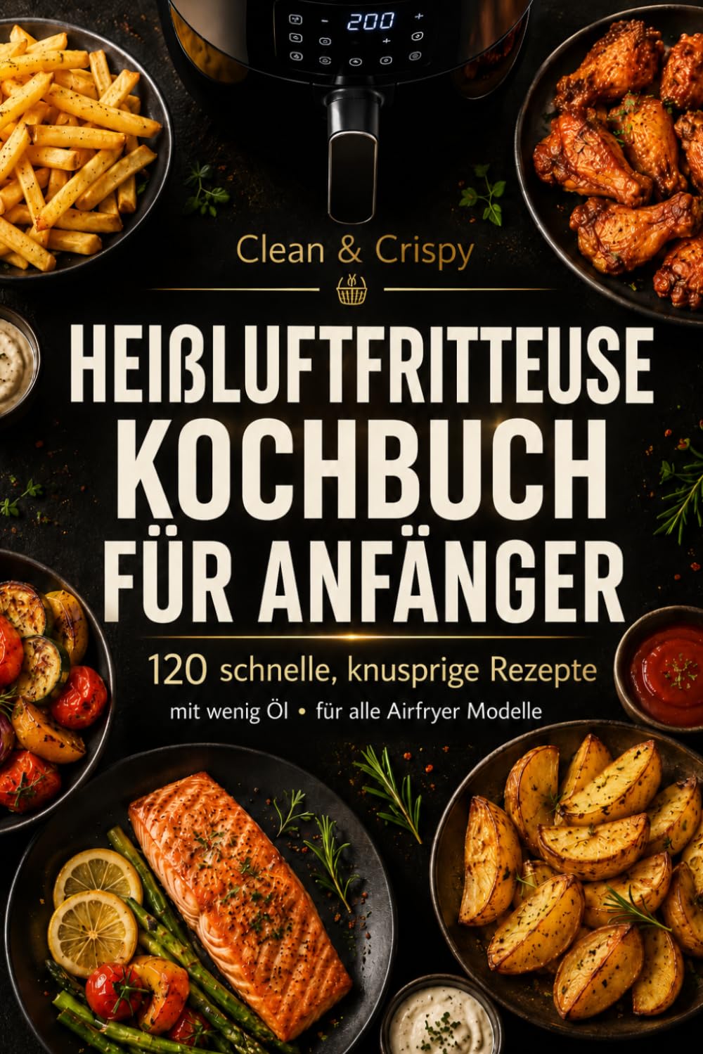 Clean & Crispy - Heissluftfritteuse Kochbuch für Anfänger: 120 schnelle, knusprige Rezepte mit wenig Öl - für alle Airfryer Modelle
