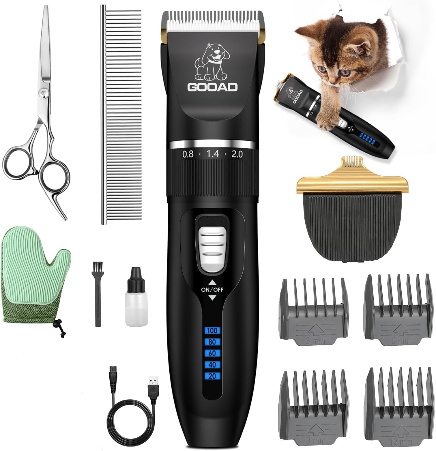 Gooad Cat Clippers for Matted Hair, Cat Grooming Kit