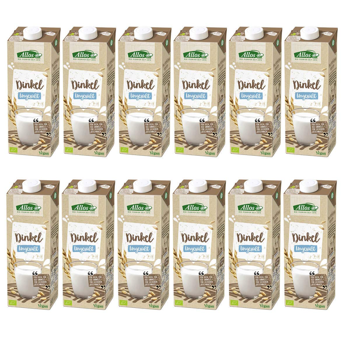 Allos - Dinkel Drink ungesüßt - 1 l - 12er Pack
