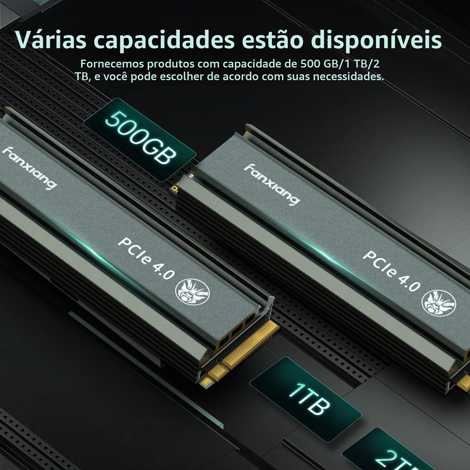 fanxiang SSD S660 PCIe 4.0 2TB NVMe M.2 com dissipador de calor