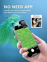 Vista 3 de Mini microscopio de bolsillo para teléfono 200X con luz LED/clip universal, accesorios de cámara de microscopio digital portátil Nano Zoom para 99%