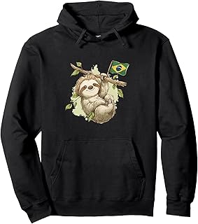 Cool Brazilian Sloth Costume for Boys and Girls Pullover Hoodie