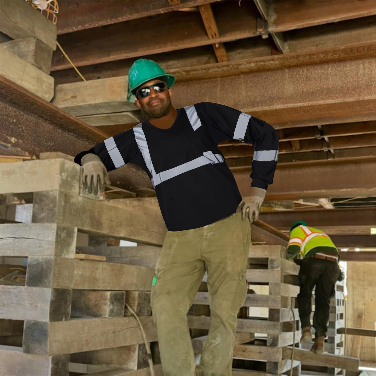 A-SAFETY Safety Shirt,High Visibility Work T Shirt Long Short Sleeve Class 3 (XS-6XL) - Image 3