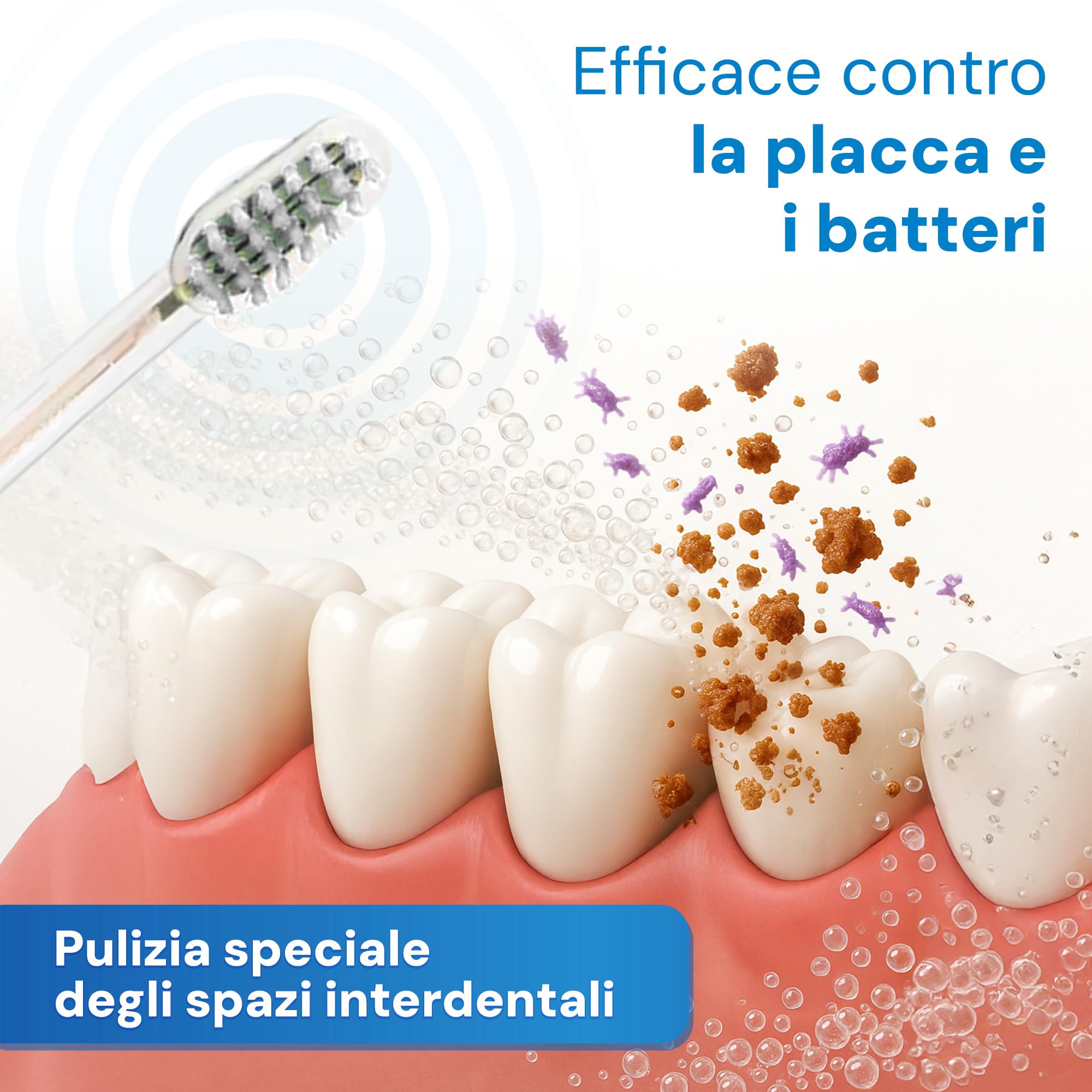 emmi-dent Spazzolino da denti ultrasonico Slim – 96 milioni di vibrazioni/minuto – Spazzolino elettrico 3 modalità di pulizia, testina intelligente e stazione di ricarica – Pulizia delicata dei denti