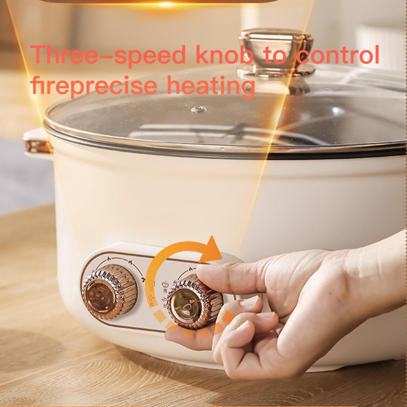 Fondue Chinoise Electrique, Double Interrupteur de Commande Feu à Trois Vitesses Feu à Trois Vitesses Epuisette Fondue Chinoise, Convient Aux Petites FêTes (avec 2 Filets Non éTanches),5.5L