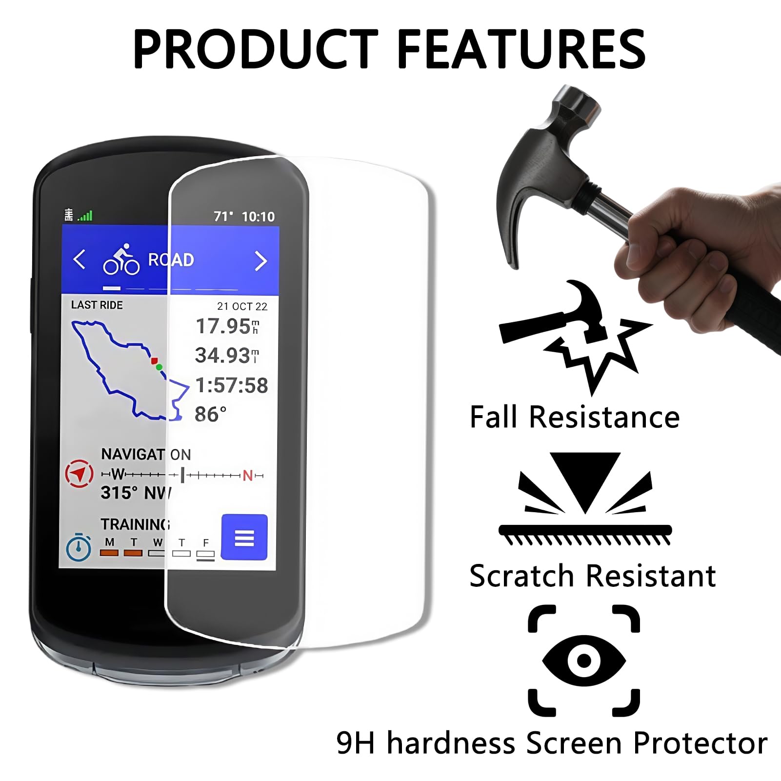 Funda Silicona para Garmin Edge 1040, 2 Protector de Pantalla para Garmin Edge 1040/1040 Solar/1040 Bundle Resistente?Funda Protección a Prueba, Accesorios GPS Bicicleta Ordenadores