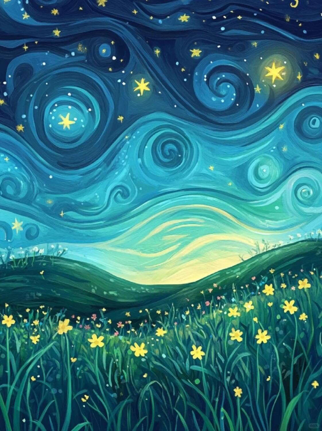 Rqwybcaxn Bead Embroidery Kits Starry Sky and Flowers 40x50cm