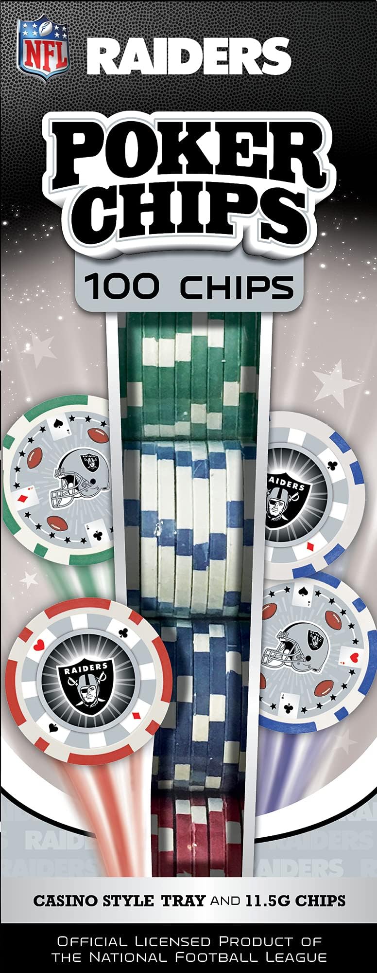 Masterpieces NFL Unisex-Adult 100-Piece Casino Style Poker Chips