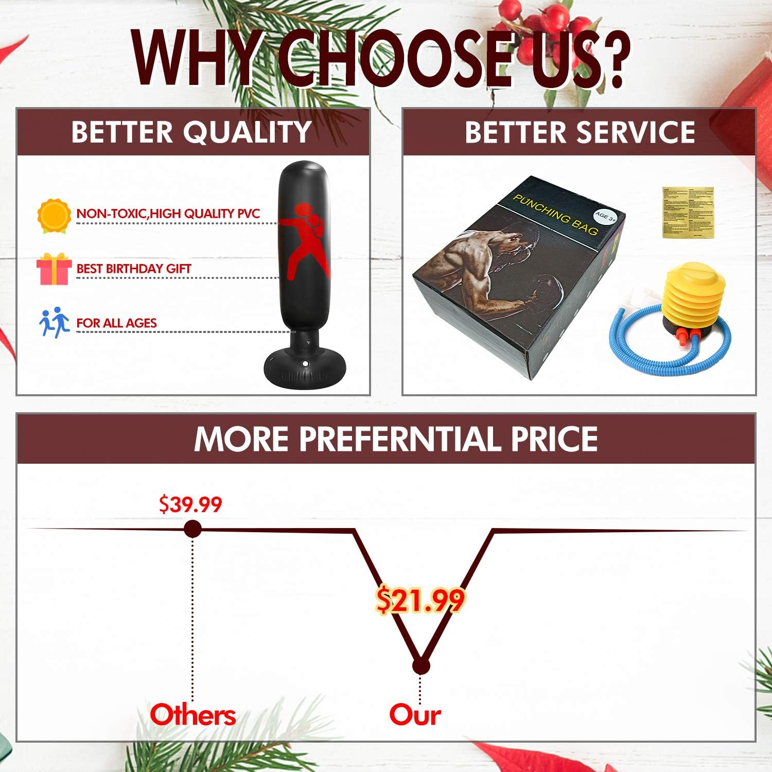 OXYVAN Inflatable Punching Bag for Kids 63 Inch Punching Bag with Stand Freestanding Punching Bag Heavy Duty for Boxing Practicing Karate Training for Youth & Adult Indoor & Outdoor, Black : Sports & Outdoors