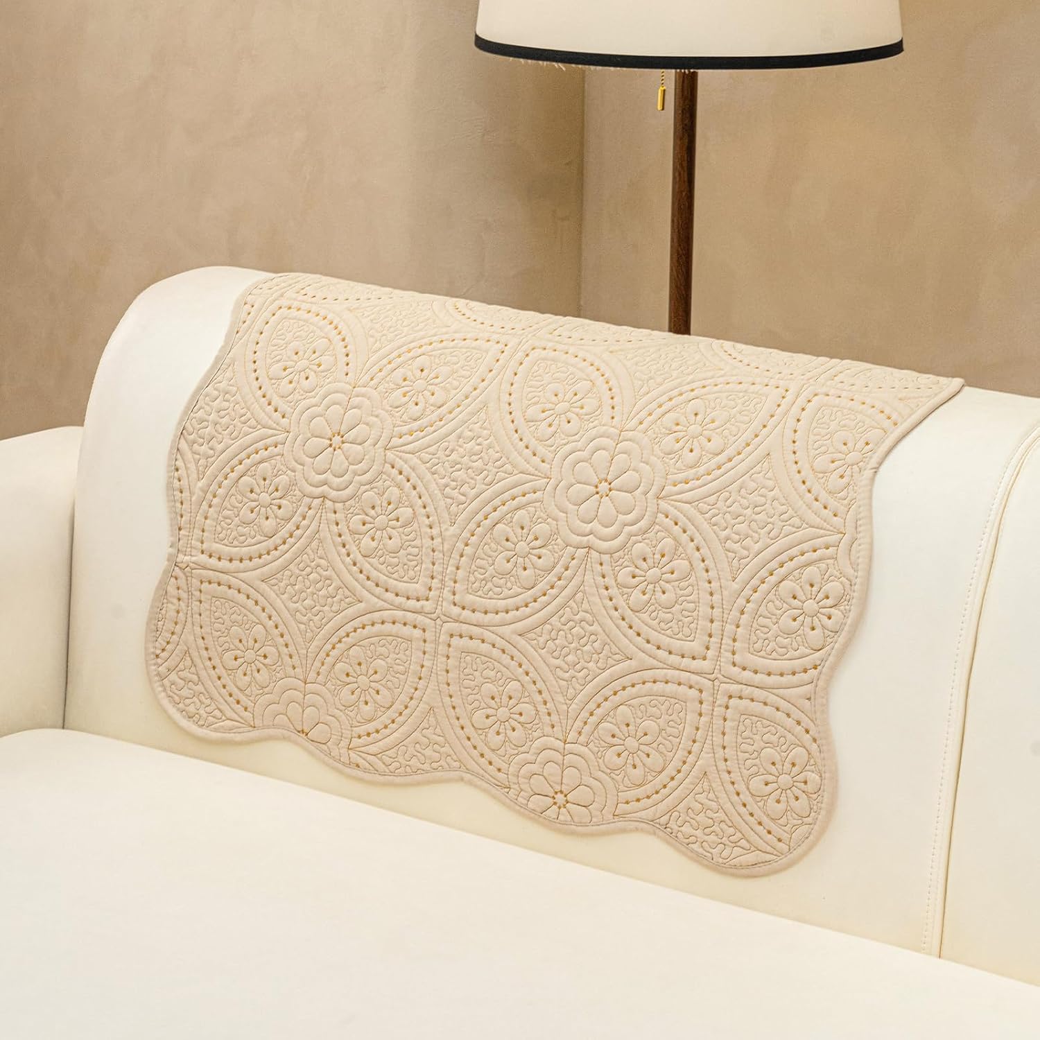 Floral Pattern Non-Slip Quilted Sectional Couch Covers Washable image 2