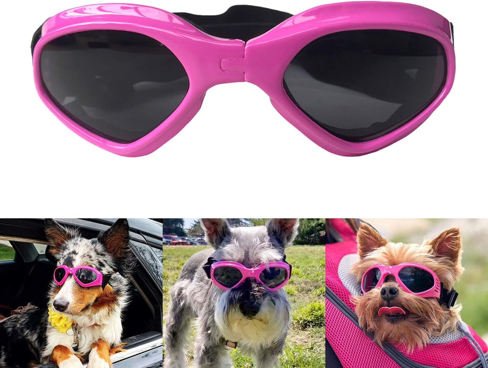 Pet Leso Doggles Goggles Stylish Doggie Puppy Sunglasses Windproof - Pink