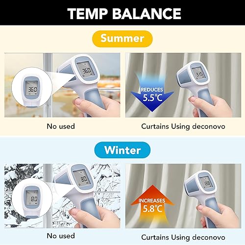 Miniatura 6 de Deconovo Panel de cortina opaca ojales sólidos en la parte superior, aislamiento térmico y ahorro de energía, lavable a máquina, tratamiento de