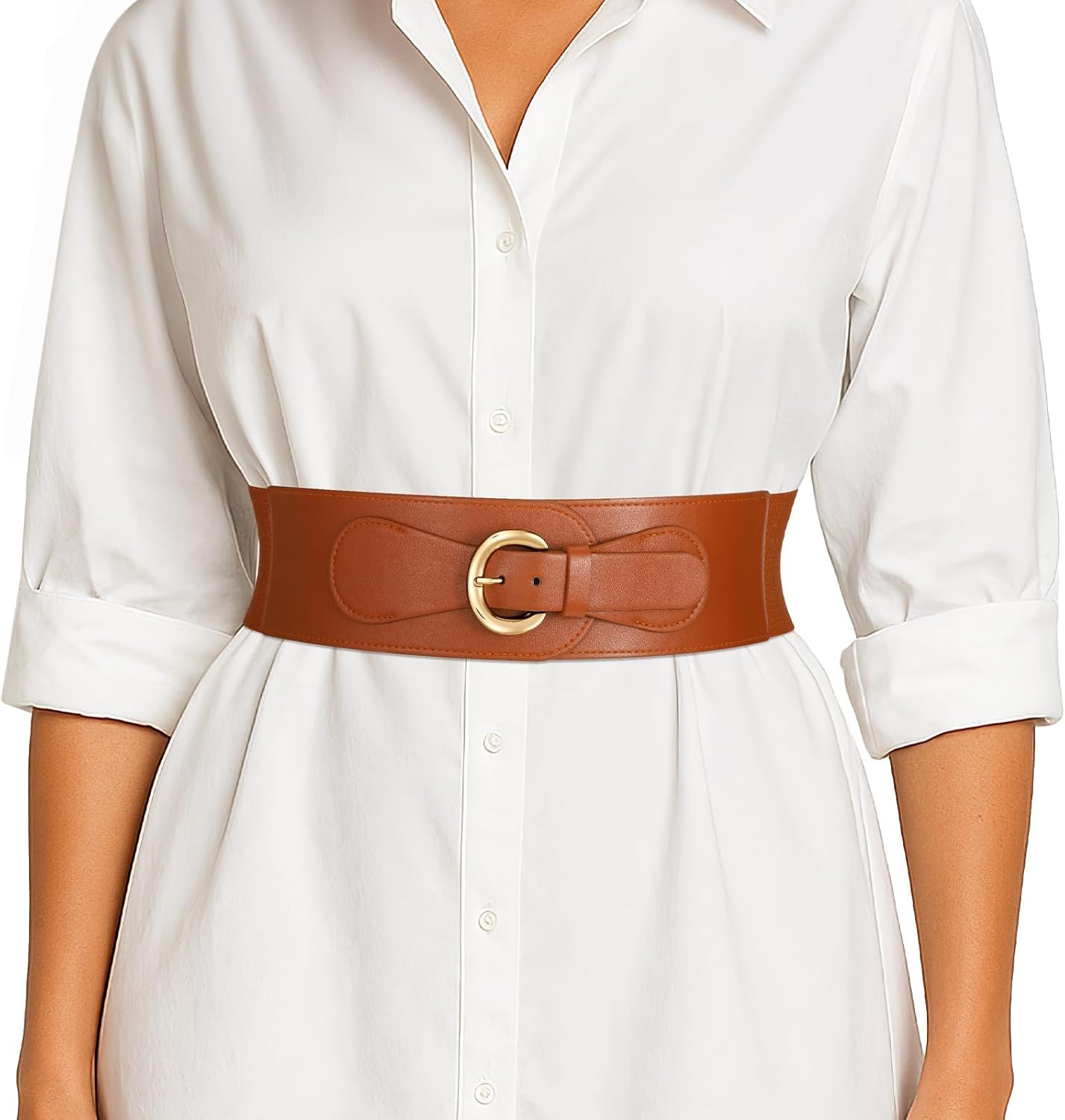 Womens Wide Elastic Waist Belt for Dress Ladies Stretch Cinch Belt