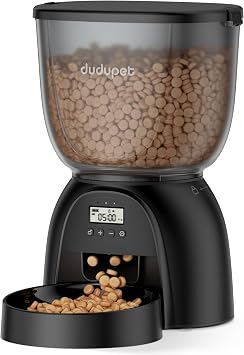 Automatic Cat Feeder, 5L/21 Cup Timed Cat Dry Food Dispenser, Automatic Pet Feeder Dual Power Supply, 6 Programmable 1-20 Split Cat Feeder, Automatic Dog Feeder, Pet Food Dispenser for Cats, Puppy