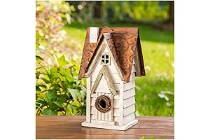 White Metal House Bird Houses