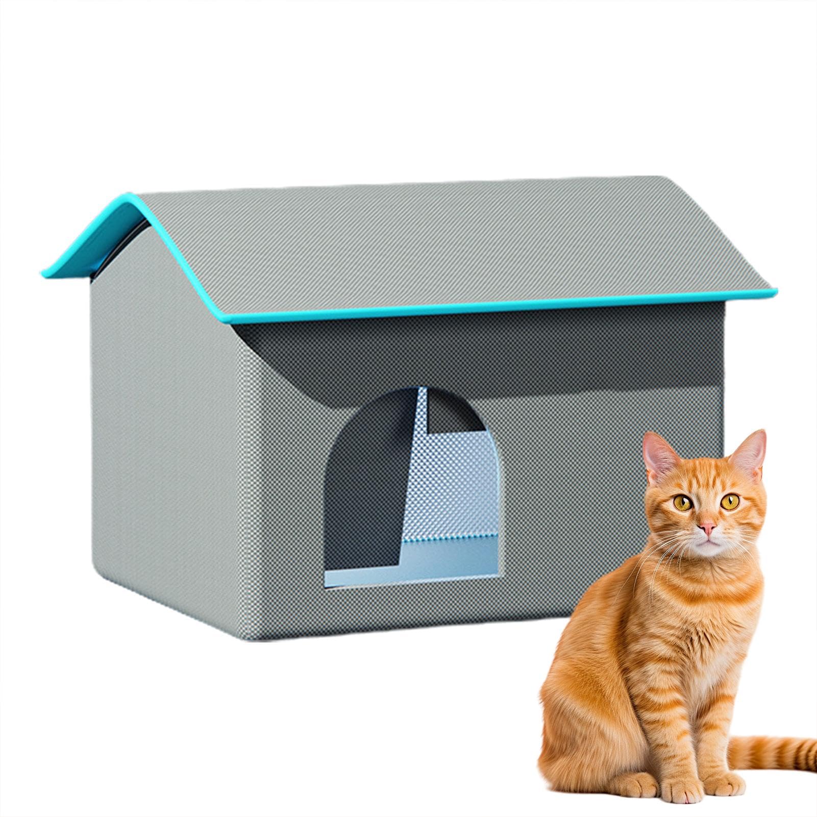 Refugio de refrigeración para perros, casa de enfriamiento de animales | cabina de aire acondicionado para gatos | Aire acondicionado interior y exterior, cueva para cachorros con 8 bolsas de hielo