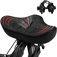 TXPEP Oversize Noseless Bike Seat for Men Women - Extra Wide Memory Foam Saddle, Waterproof Comfort for Peloton, Exercise Bike, eBike, City Bike