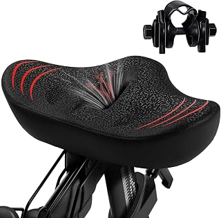 TXPEP Oversize Noseless Bike Seat for Men Women - Extra Wide Memory Foam Saddle, Waterproof Comfort for Peloton, Exercise Bike, eBike, City Bike