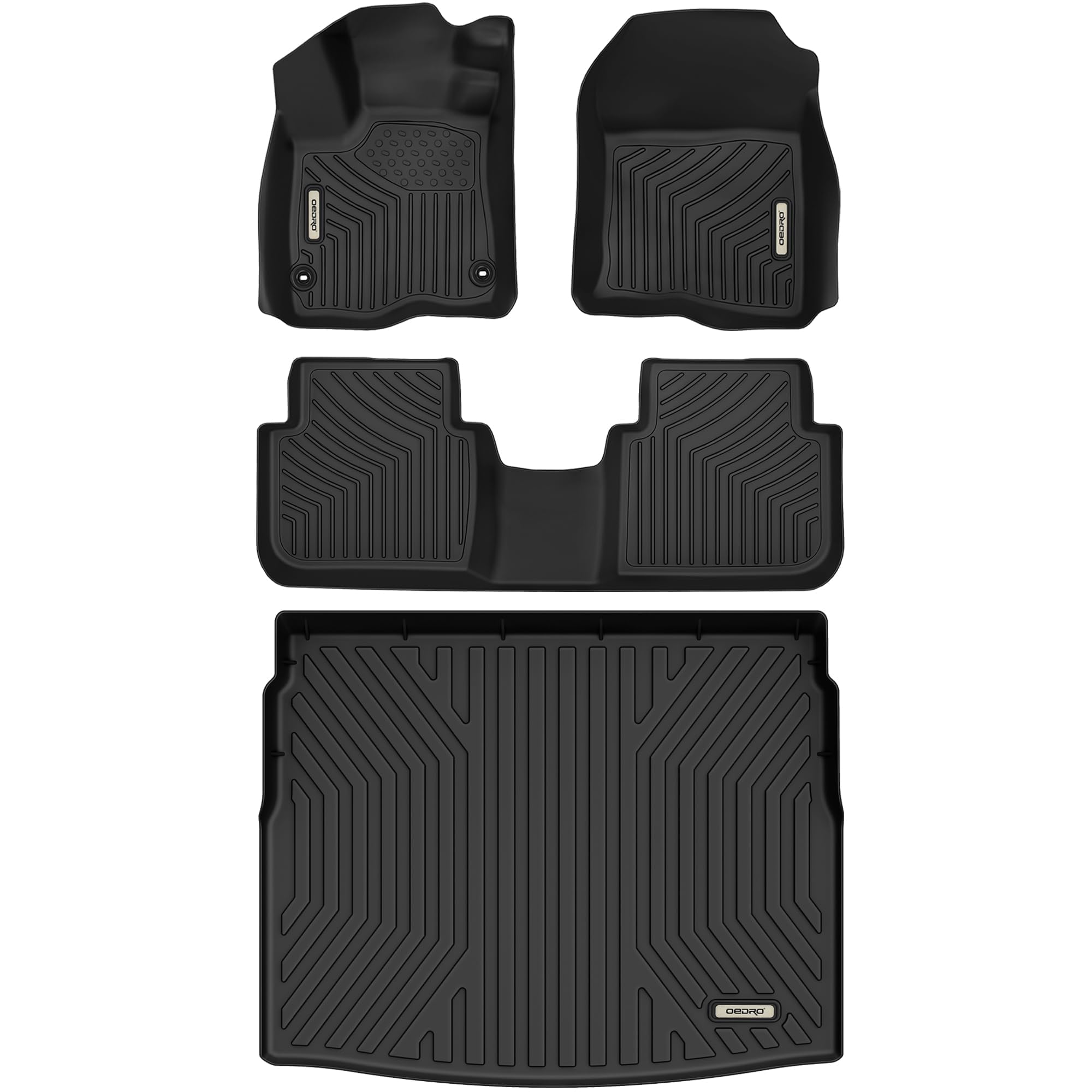 OEDRO Floor Mats & Cargo Liner Fit for 2023-2025 Honda CR-V (Include Hybrid), Honda CRV Accessories TPE All-Weather Custom Fit Trunk Mats Backrest Mats Floor Mats (Upper Position), Black