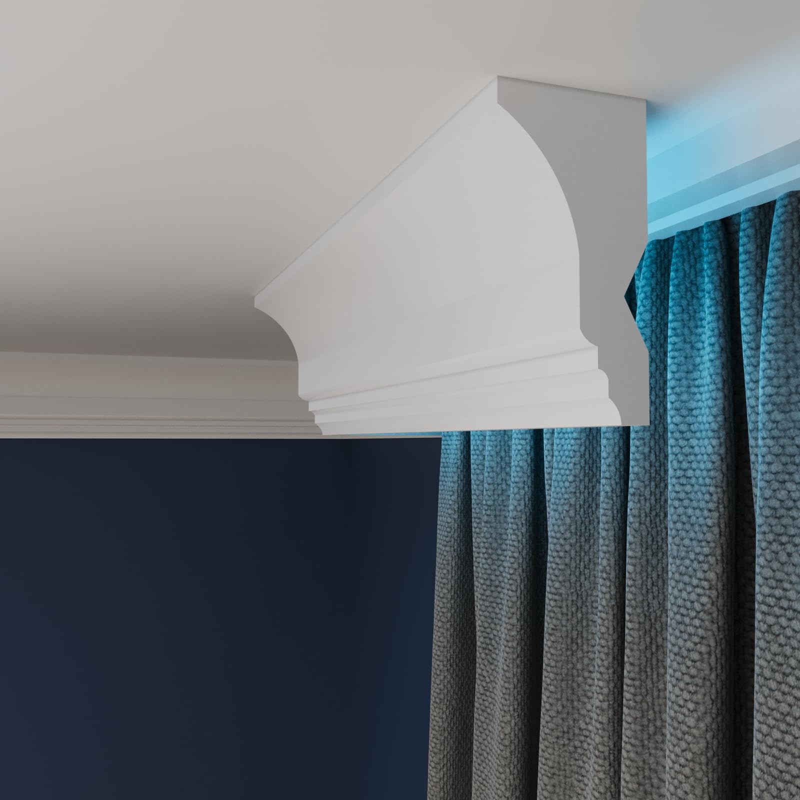 WOLDECOR LED Cornice Coving for Ceilings, Premium Extruded Polystyrene Ceiling Moulding Trim, Lightweight and Paintable Decorative Coving, Durable LED Lighting Coving (WLP03, 6 Meters)