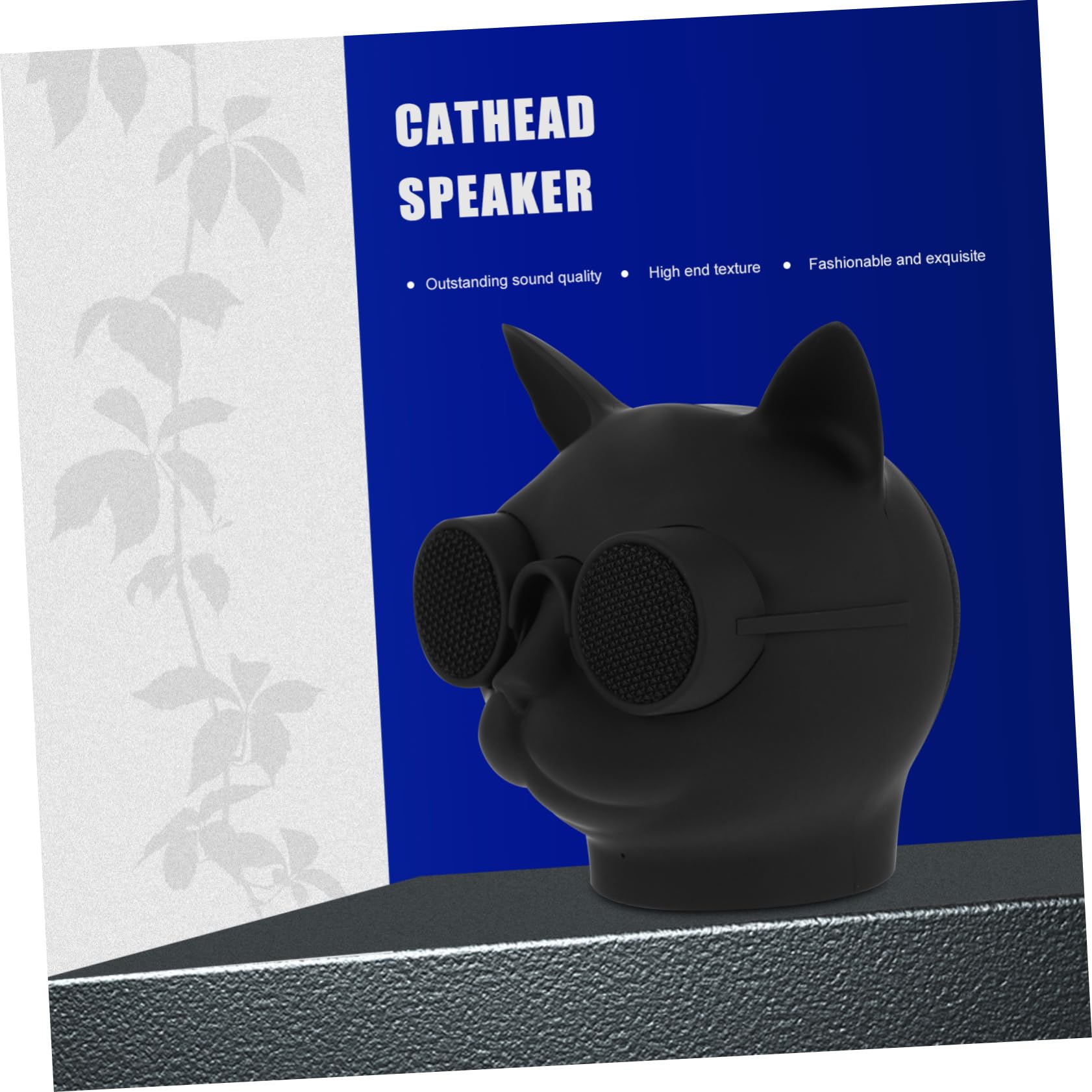 NUOBESTY Mini Haut-Parleur sans Fil Chat Pliable, Appareil Pratique pour Extérieur Et Bureau, Connexion USB Rapide, Noir, Portable pour Voyages Et Loisirs