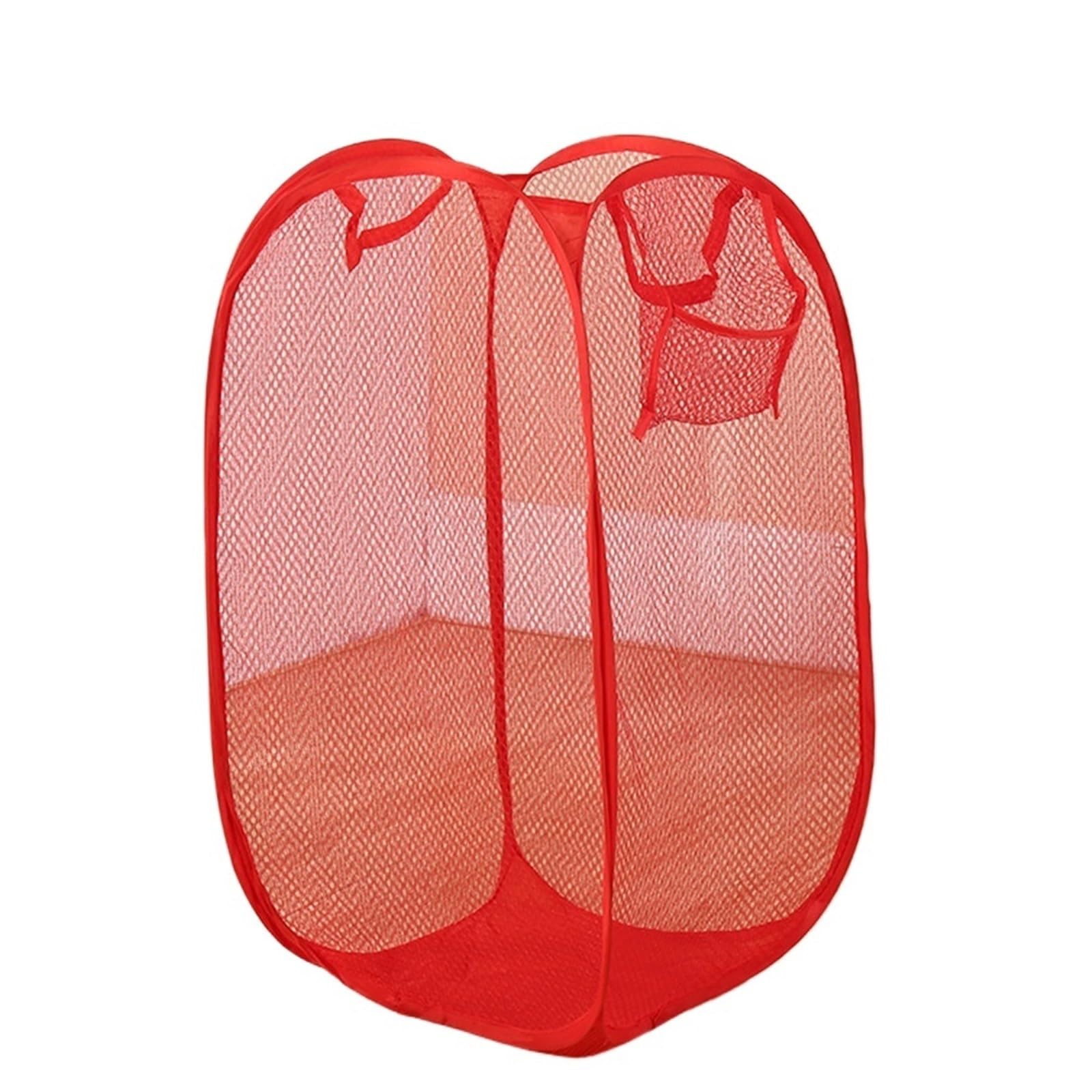 Fabric laundry hamper Mesh Breathable Laundry Basket Foldable Large Size for Family(Red)
