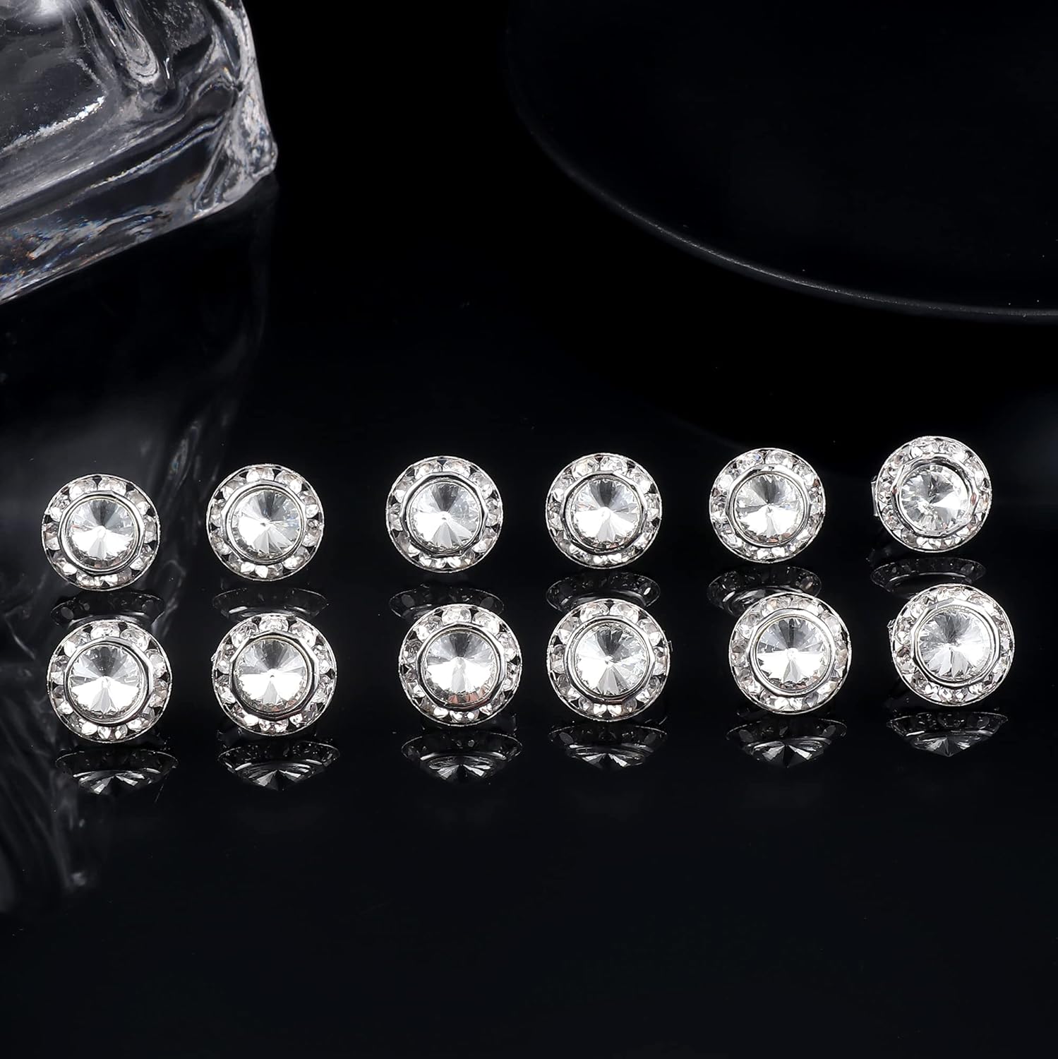 FIBO STEEL Clip on Halo Earrings Rhinestone Earrings Crystal Earrings for Women Round Acrylic Stone Inside Dance Competitions Stage Opera Performance Wedding Party Jewelry - Image 5