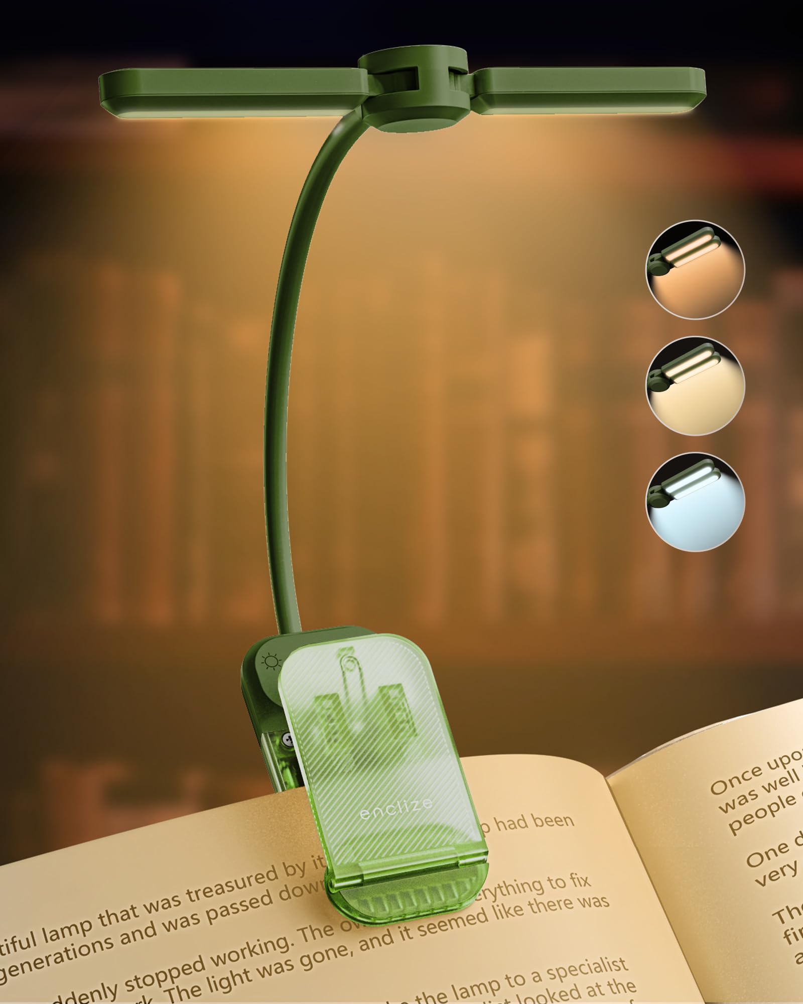 Amazon.co.jp: Enclize LED読書灯、夜間の読書用充電式ブックライト