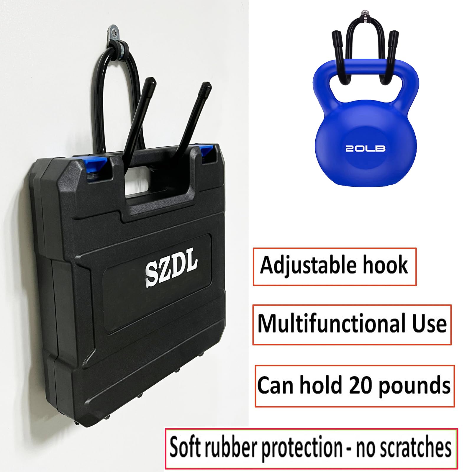 Pmsanzay Organizer per utensili elettrici, confezione da 2 ganci resistenti per trapano da parete, porta attrezzi e scaffali, per utensili elettrici, organizzazione garage, per uomini e papà