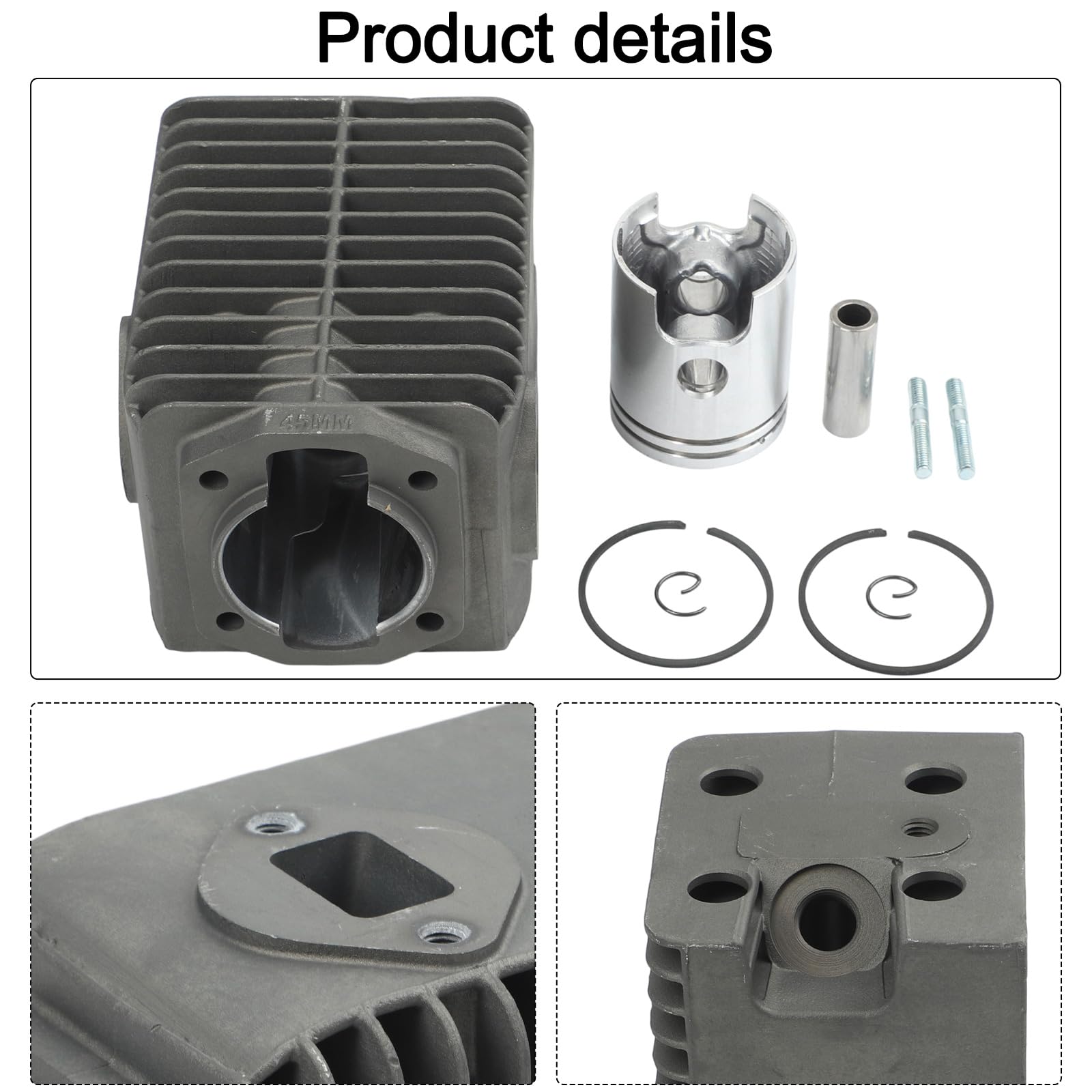 Rendimiento mejorado del motor con kit de juntas de cilindro de 45 mm para Wacker WM80, BS500, BS600, BS700, total de 17 piezas