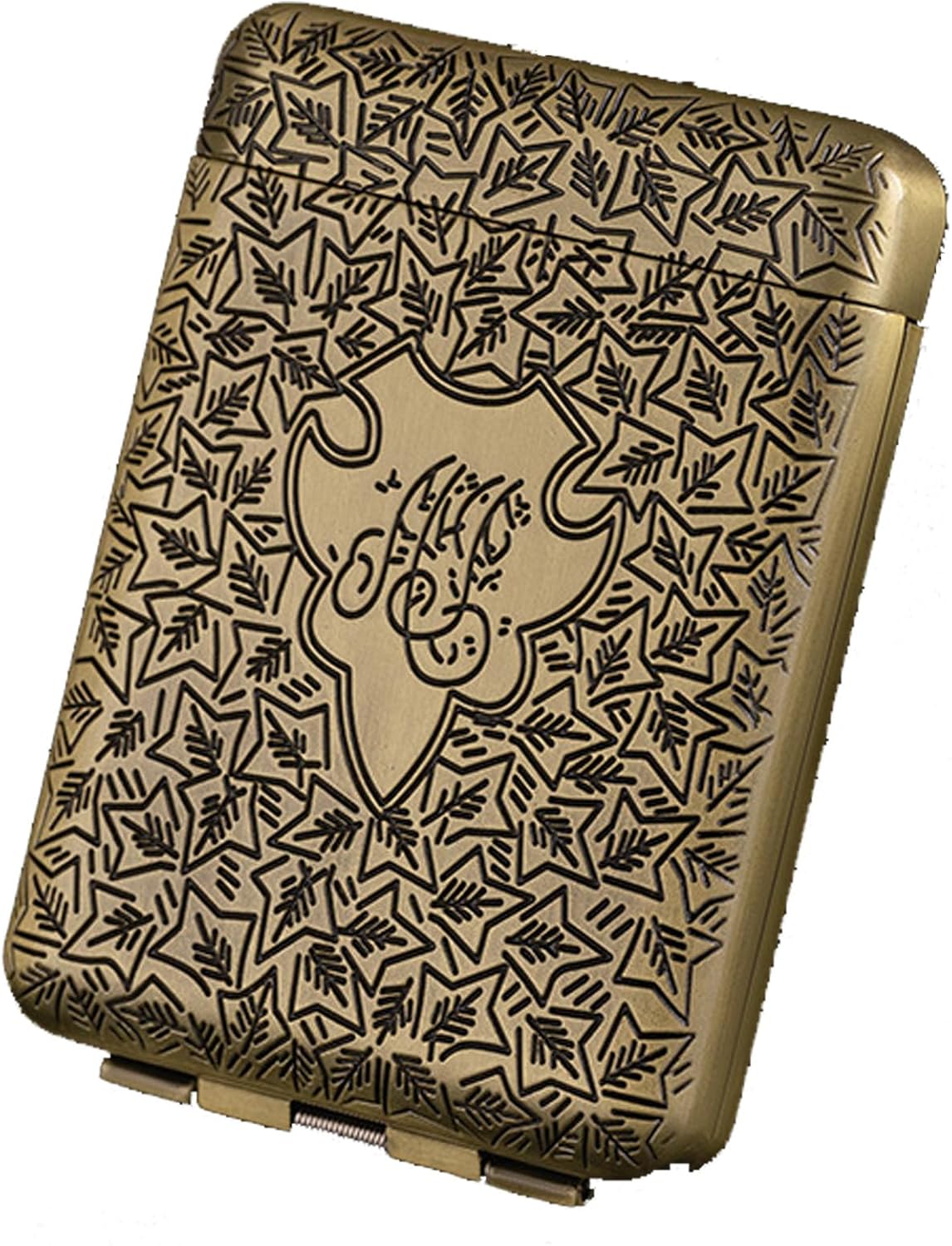 Retro European Metal Cigarette Case,Zinc Alloy Creative Carving,Can Hold 16 84mm Cigarettes,Three-Fold Design,Portable Storage Box,Classical European Style,Suitable for Men and Women,Bronze