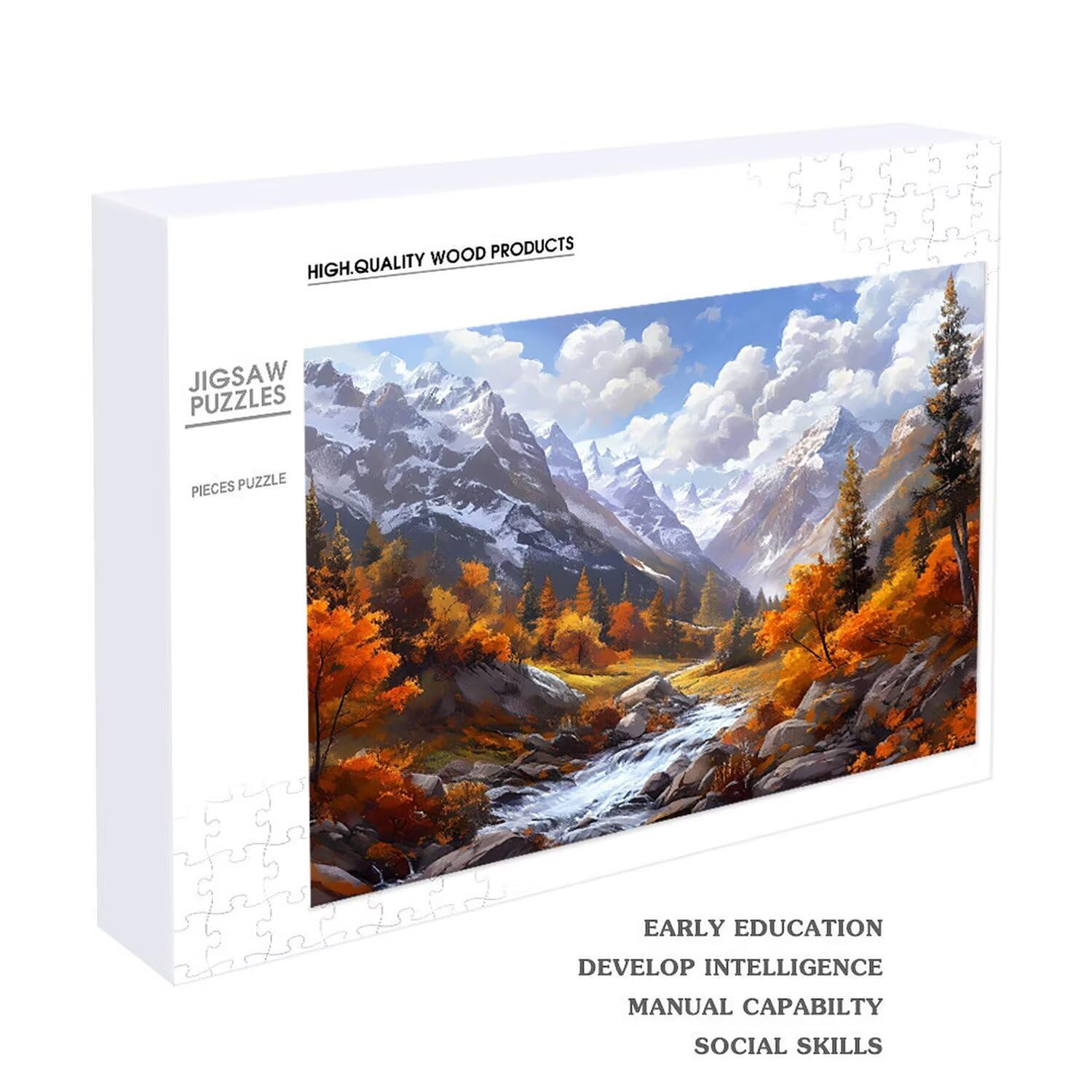 Drewniane puzzle dla dorosłych 1500 sztuk | Krajobraz górski | Zabawki edukacyjne | Puzzle dla dorosłych i dekoracje rodzinne | Rozmiar 87 x 57 cm | Prezent dla dorosłych | Prezenty świąteczne