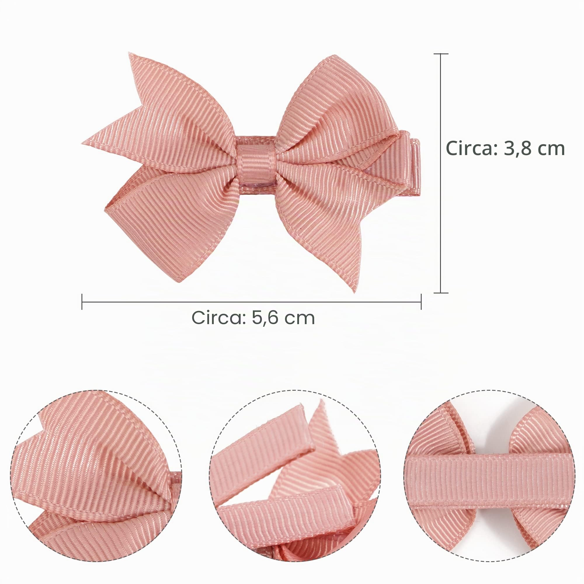 JOYOYO 50 Pezzi Mollette Capelli Neonata Piccolo Fermagli per Capelli per Bambini, Colori Pastello Fiocchi Capelli per Bambina 5 cm
