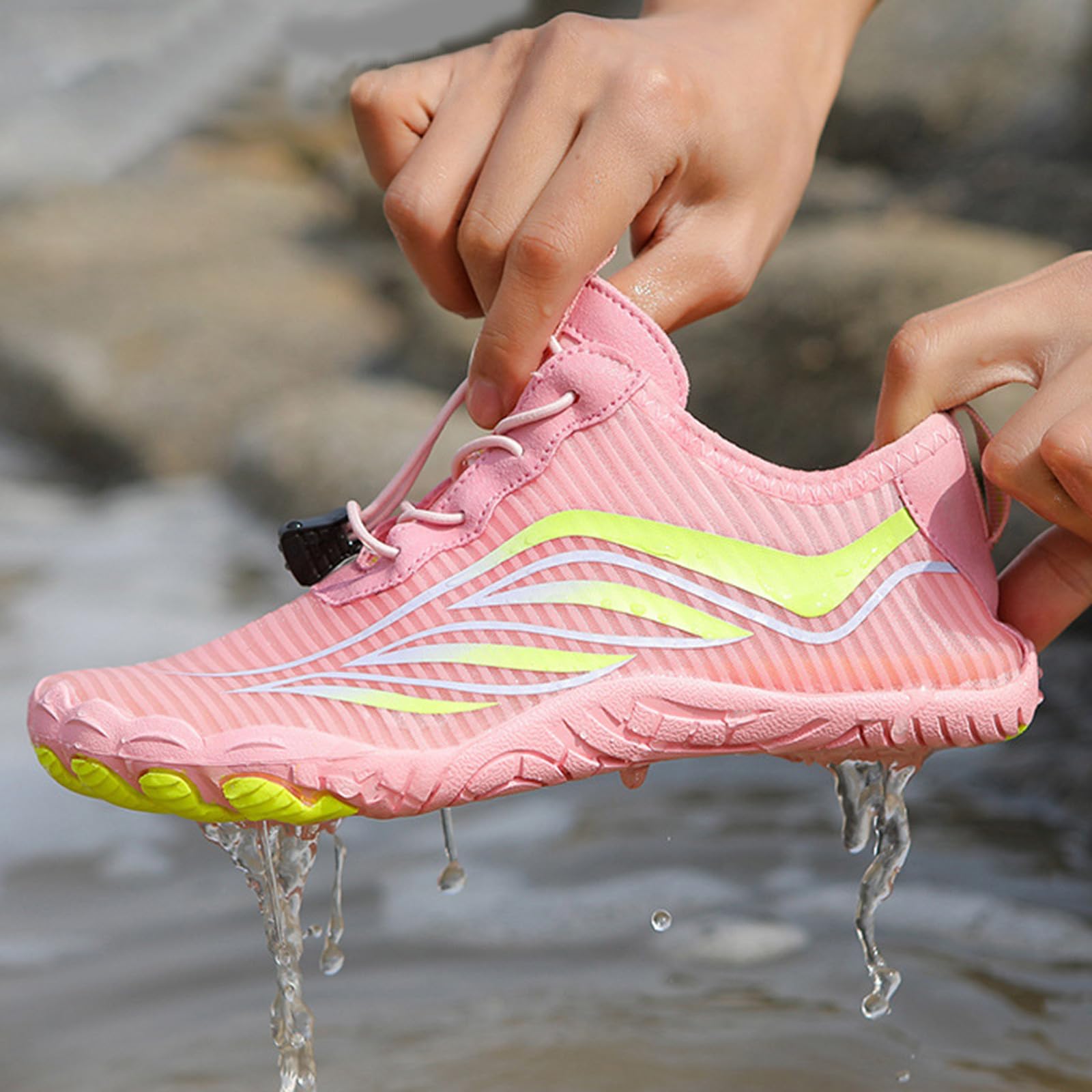 Wasserschuhe für Damen, Sommer-Wasserschuhe für Männer und Frauen, schnelltrocknend, Wandern, Schwimmen und Tauchen, leicht, atmungsaktiv, gestreift, Barefoot Herren